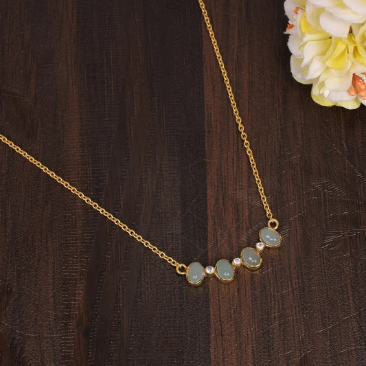 Valuable Aqua Chalcedony Dainty Necklace