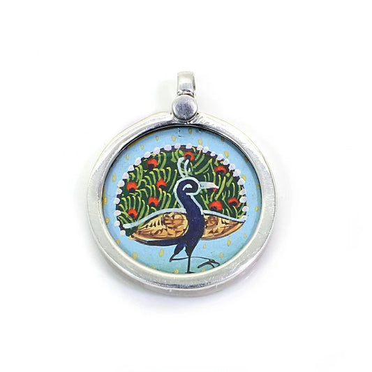 92.5 Sterling Silver Peacock Painting Jewelry