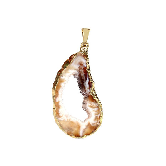 Botswana Slice Window Druzy Gemstone Pendant