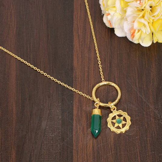 Green Onyx Pencil Necklace