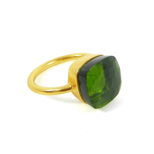 Lab Created Peridot Hydro Sterling Silver Ring