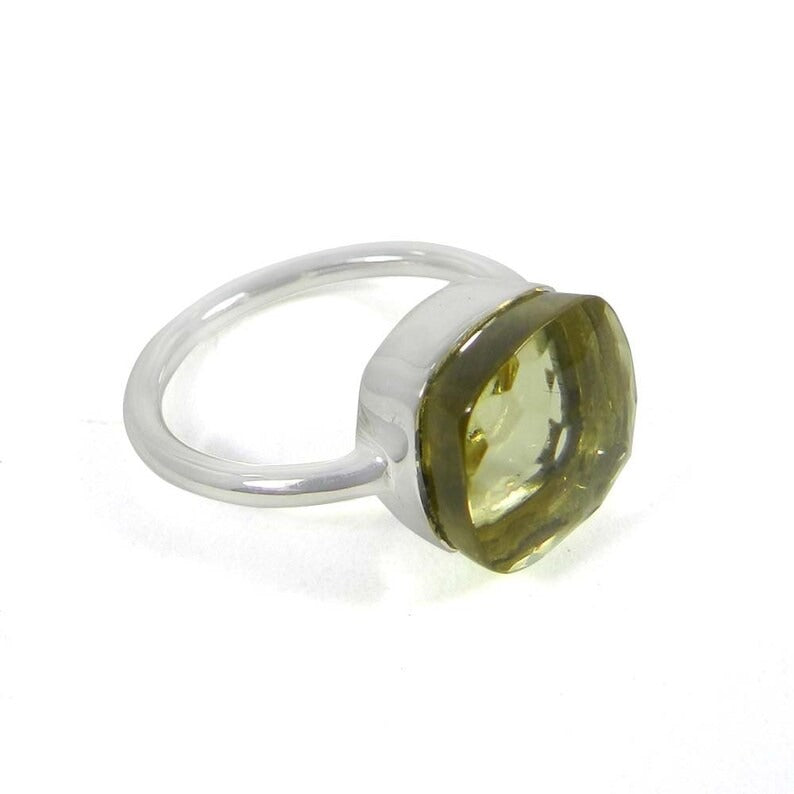 Lemon Hydro Gemstone 92.5 Sterling Silver Ring