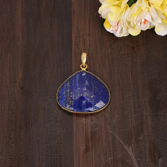 Gold Plated Lapis Lazuli  Pendant