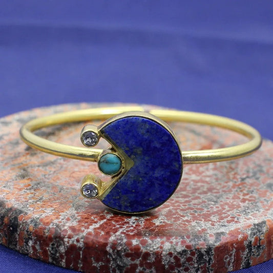 Lapis Lazuli & Turquoise Gemstone Bangle