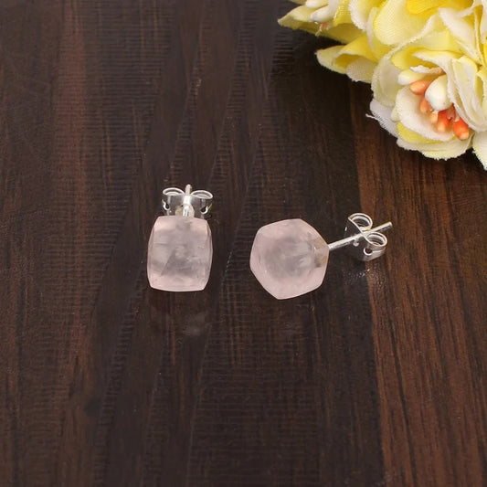 Rose Quartz Stud Earring...