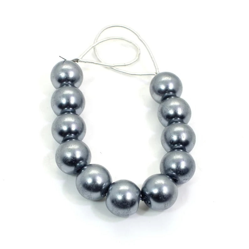 Gray Pearl Smooth Drilled Beads