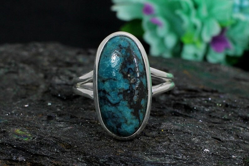 Natural Turquoise Gemstone Handmade Sterling Silver Ring