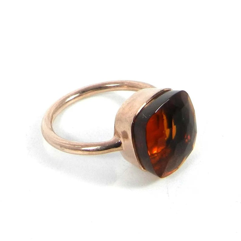 Dark Citrine Hydro Sterling Silver Ring